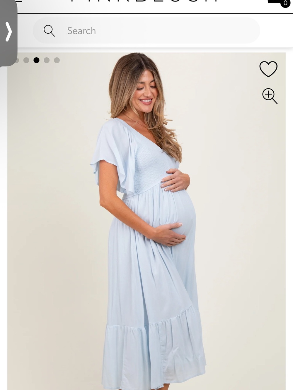 Light Blue Smocked Ruffle Maternity Dress - Picture 2 of 3